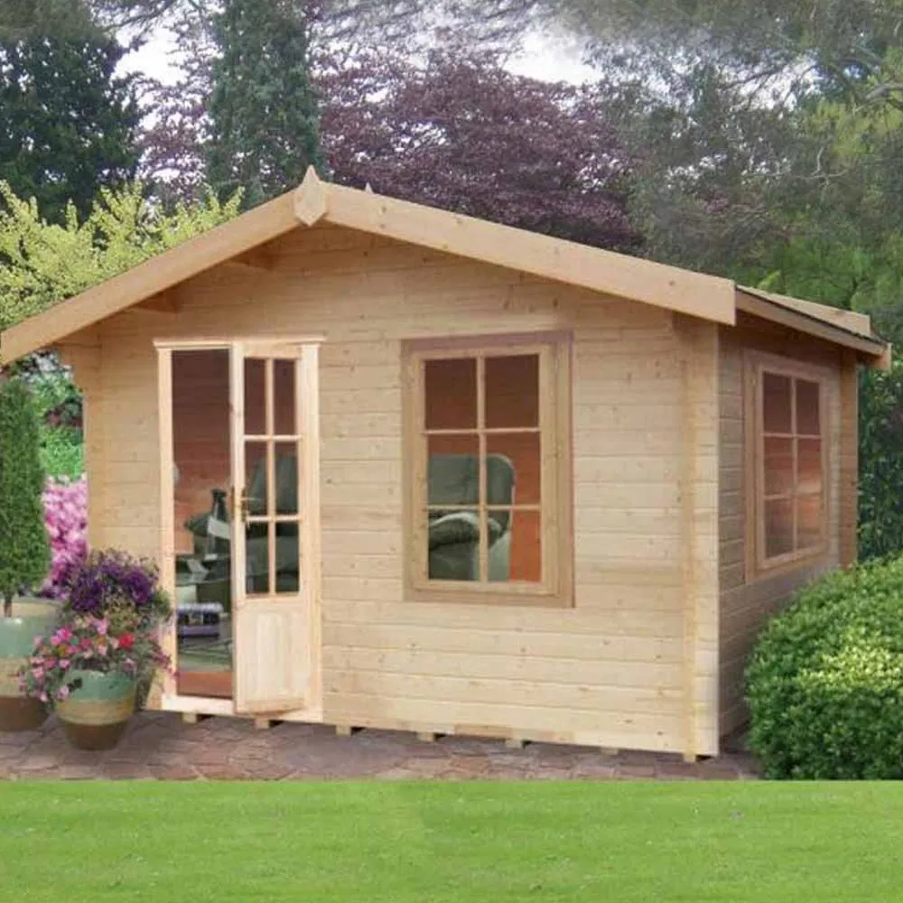 Shires Bucknells 28 mm Log Cabin 12 x 8 Feet in Light Brown