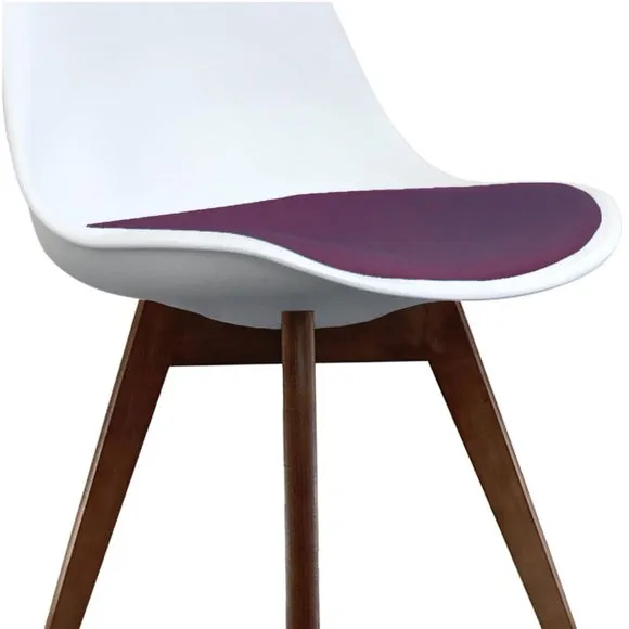 Fusion Living Soho White Plastic Dining Chair with Squared Legs 6