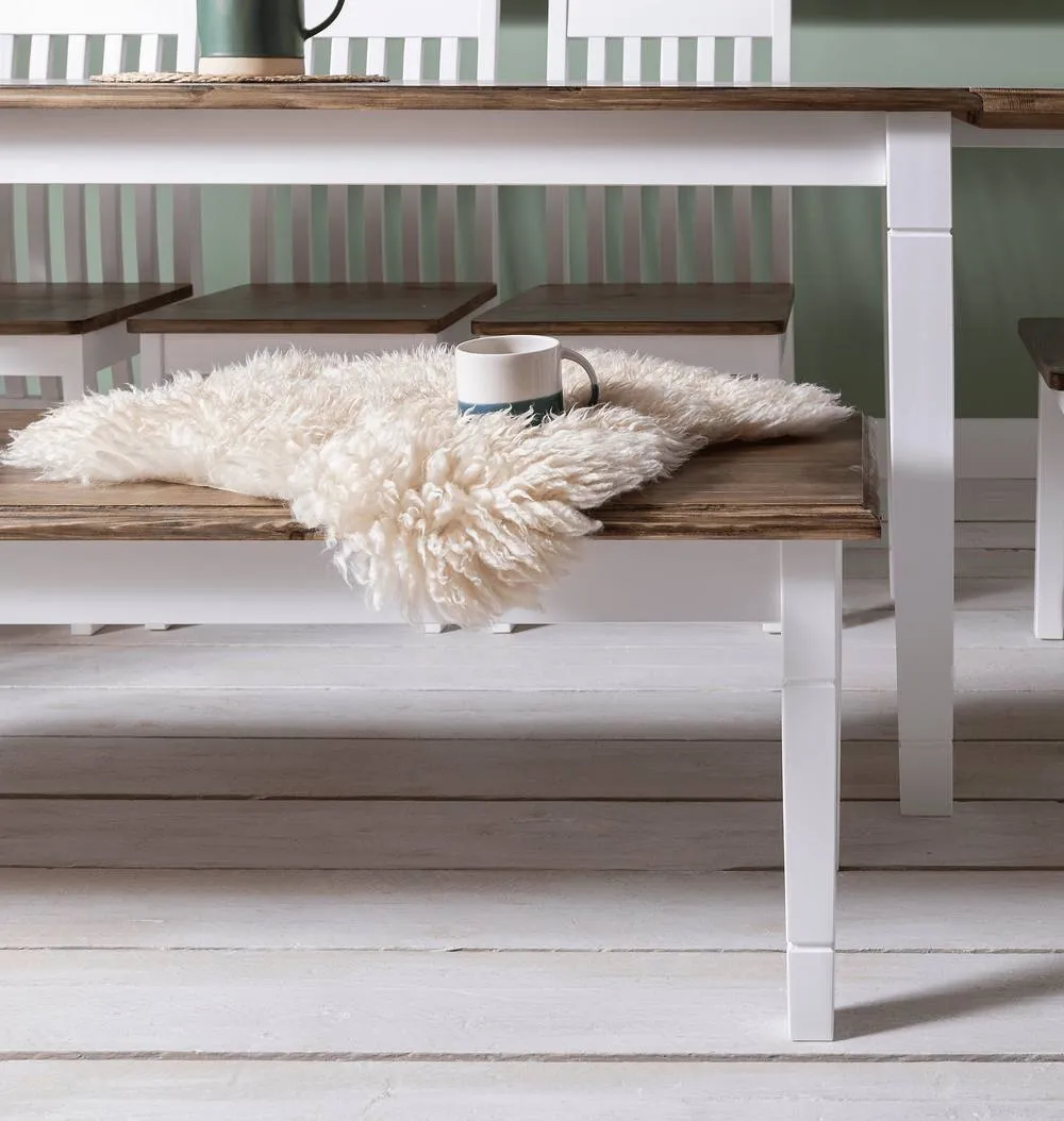 Nöa and Nani Canterbury 180cm Hallway Bench Entryway in White and Dark Pine 4