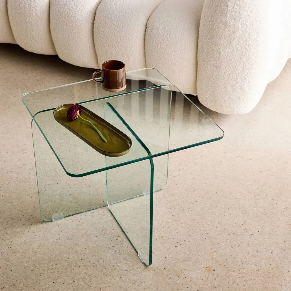 sweeek Square coffee table tempered glass in Clear 4