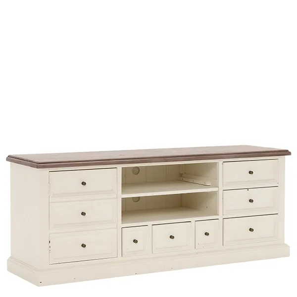 Carisbrooke Reclaimed Wood Large TV Cabinet  Stucco White