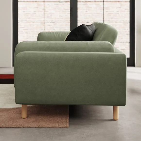 Newton Matte Plush Velvet 4 Seater Sofa 2