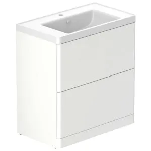 Nexa By VADO Veva Dusk White Freestanding Vanity Unit with Mineral Basin - 800mm