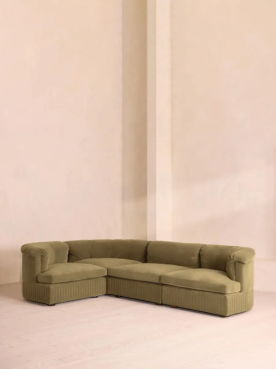 Oona Modular Sofa, L-Shape Sofa, Velvet Lichen