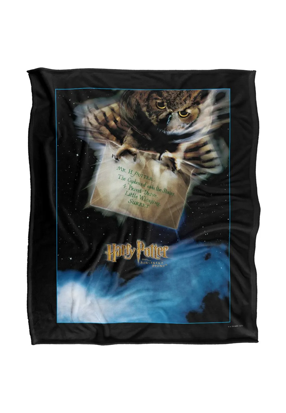 Harry Potter Owl Poster Officially Licensed Silky Touch Super Soft Throw Blanket 152x127 cm in White