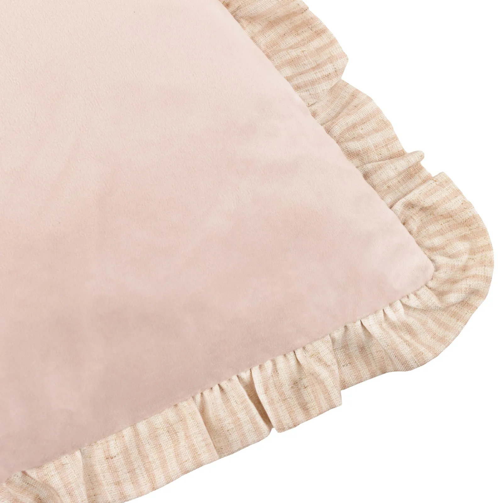 Wylder Solene Ruffle Matte Velvet Cushion in Pink 4