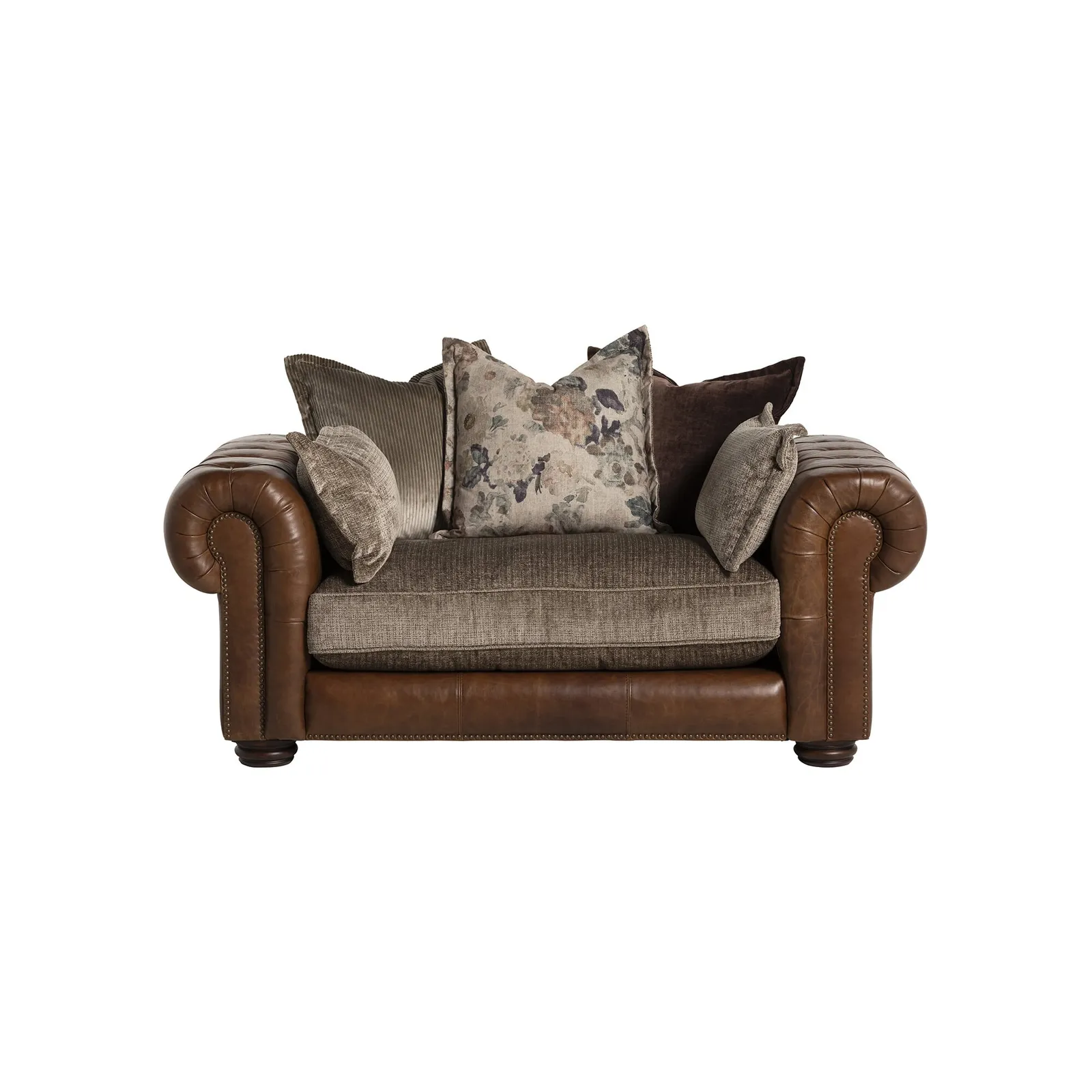 Taunton 1.5 Seater Sofa, Brown Fabric & Leather | Barker & Stonehouse 2