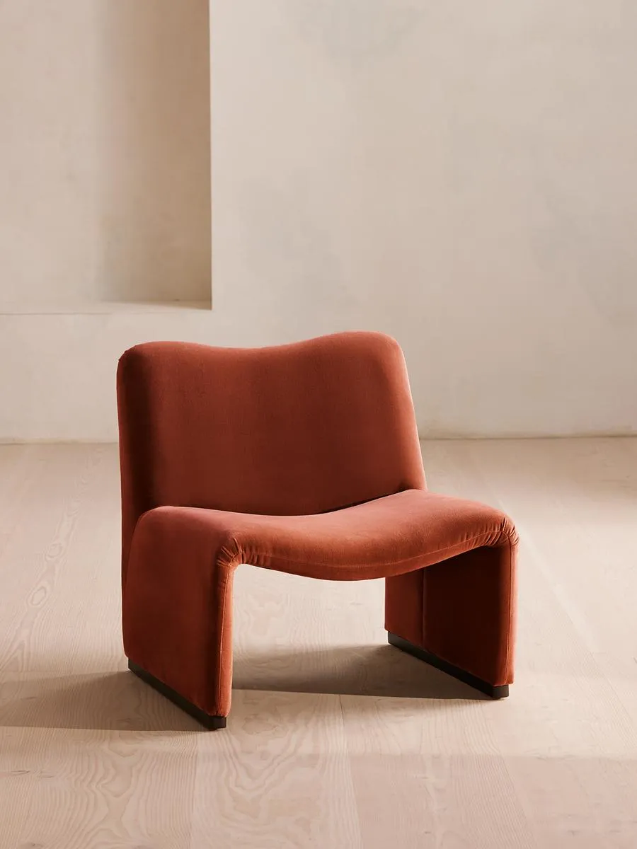 Lovett Armchair, Velvet, Rust