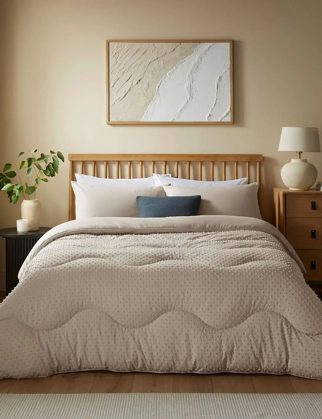 Nightlark Tufted Dots Coverless Duvet and Pillowcases Oatmeal