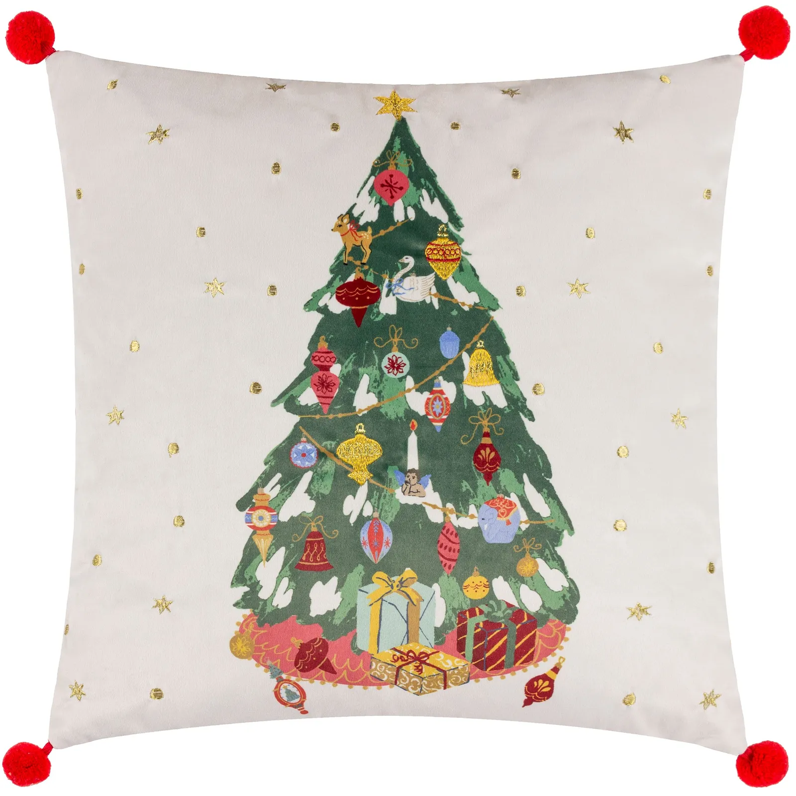 Furn Deck The Halls Tree Christmas Cushion