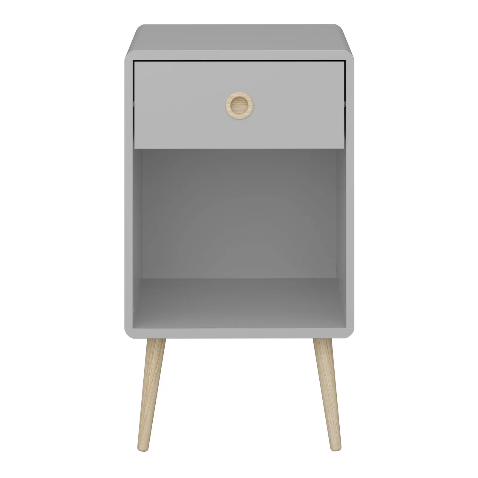 Softline 1 Drawer Bedside Table Grey