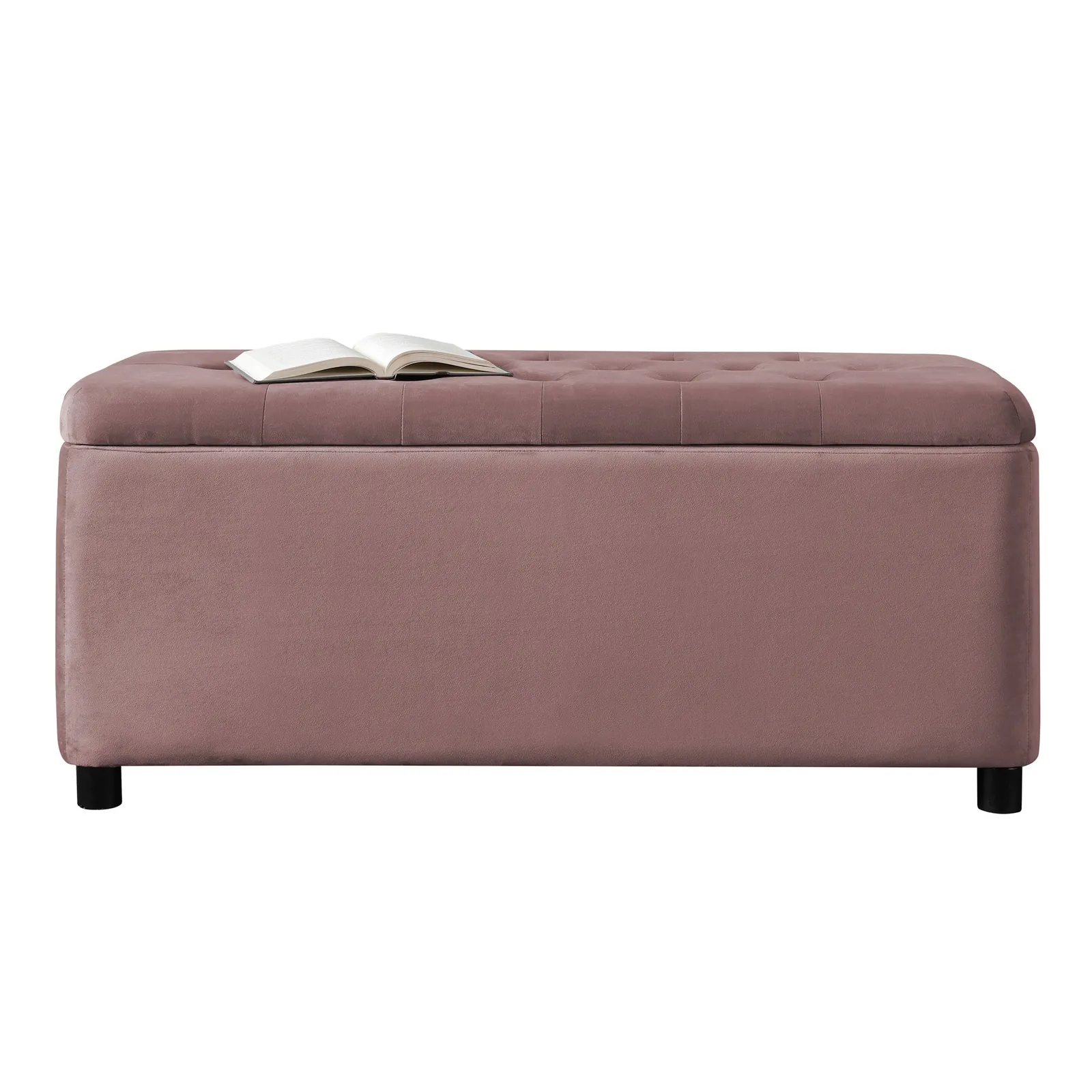 Florence Velvet Storage Ottoman Rose
