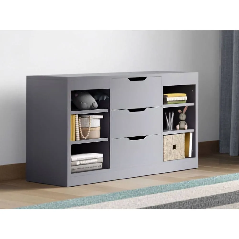 Flair Charlie Drawer Unit with Shelves & 3 Drawers in Grey 1