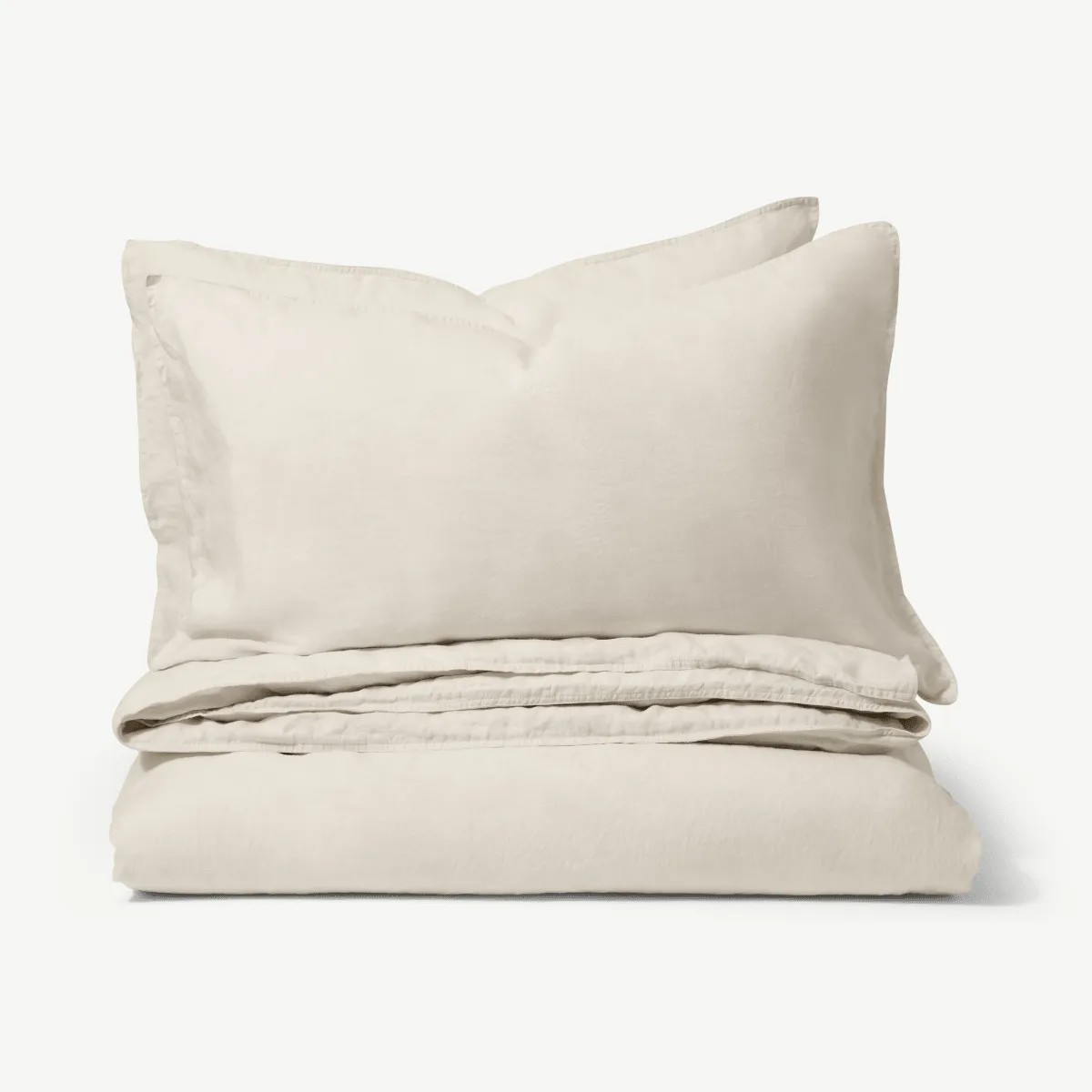 Brisa 100% Linen Duvet Cover + 2 Pillowcases, King Size, Light Beige