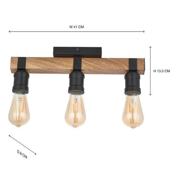Fulton 3 Light Bathroom Semi Flush Ceiling Light 5