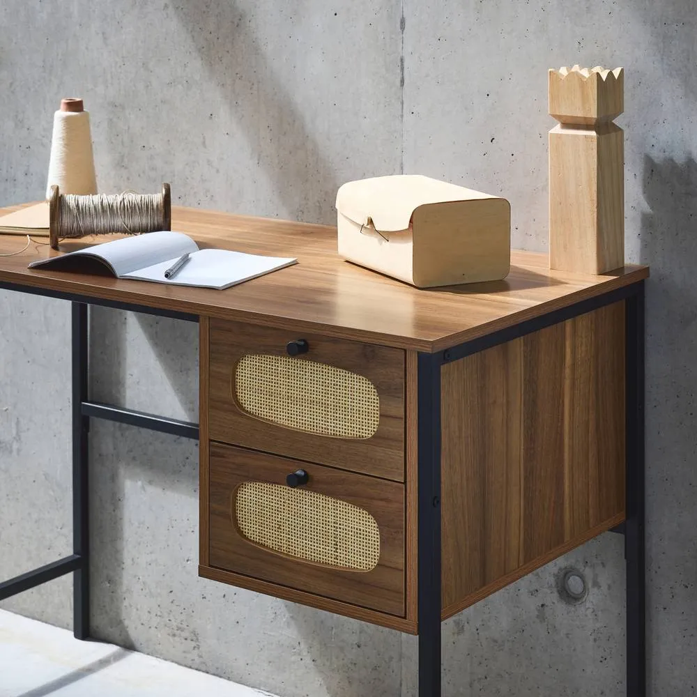 sweeek Wood & Cane Desk in Light Brown 6