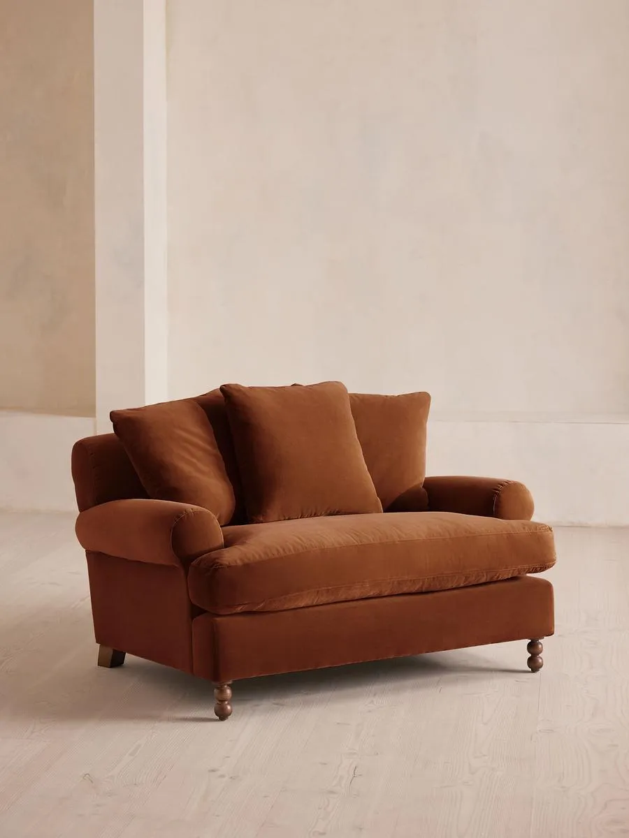 Audrey Loveseat, Velvet, Cinnamon
