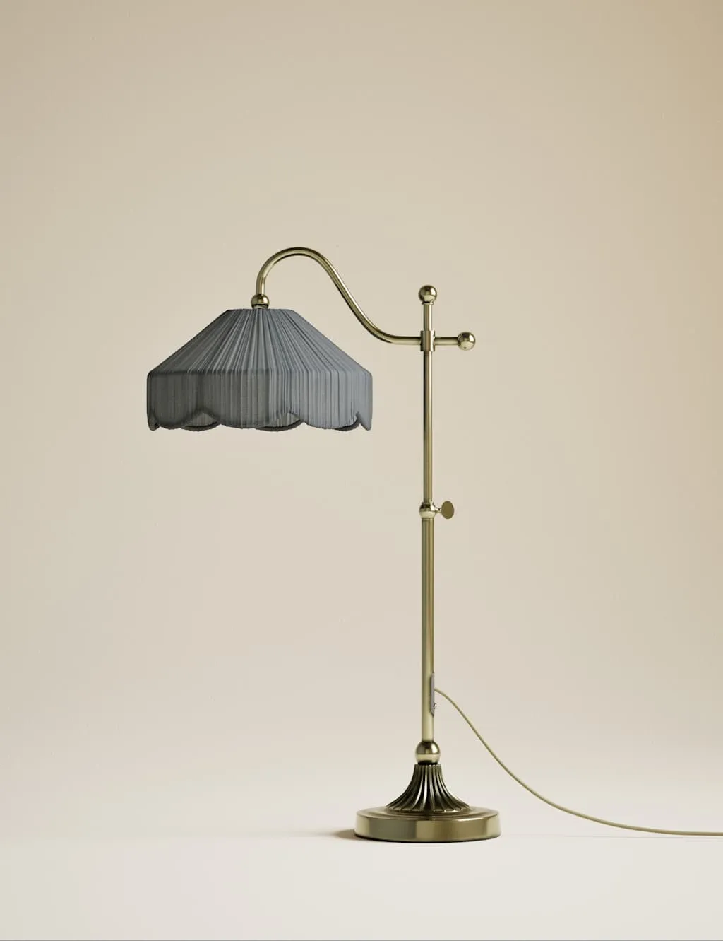 M&S Pleated Table Lamp Antique Brass