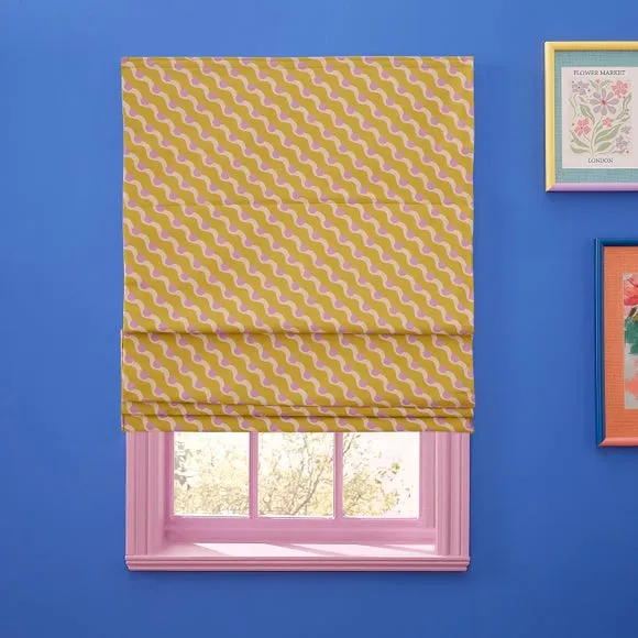 Sophie Robinson Wiggle Dot Diagonal Stripe Blackout Roman Blind 3