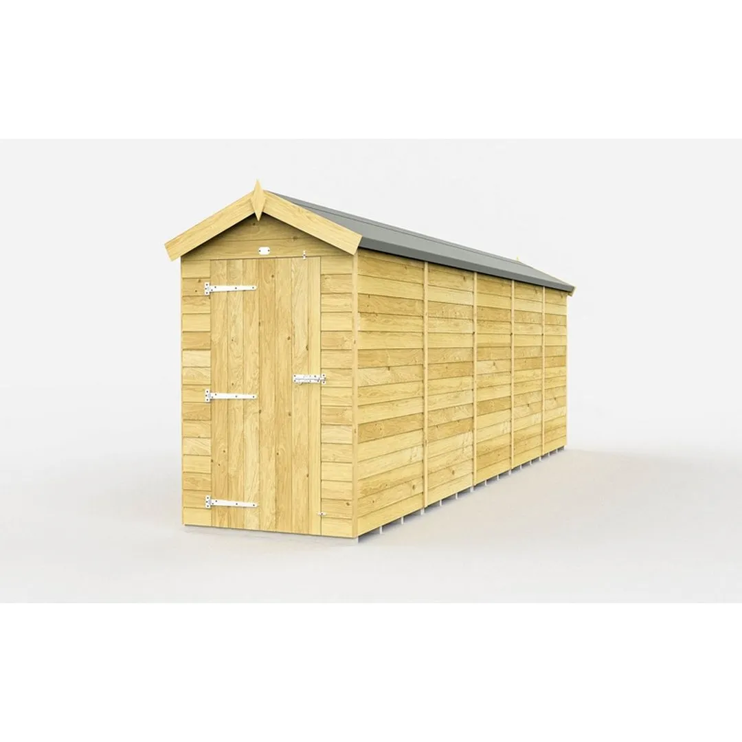 Buttercup Farm 4 x 20 Feet Apex Shed - Single Door W/O Window - L592 x W118 x H217 cm in Brown