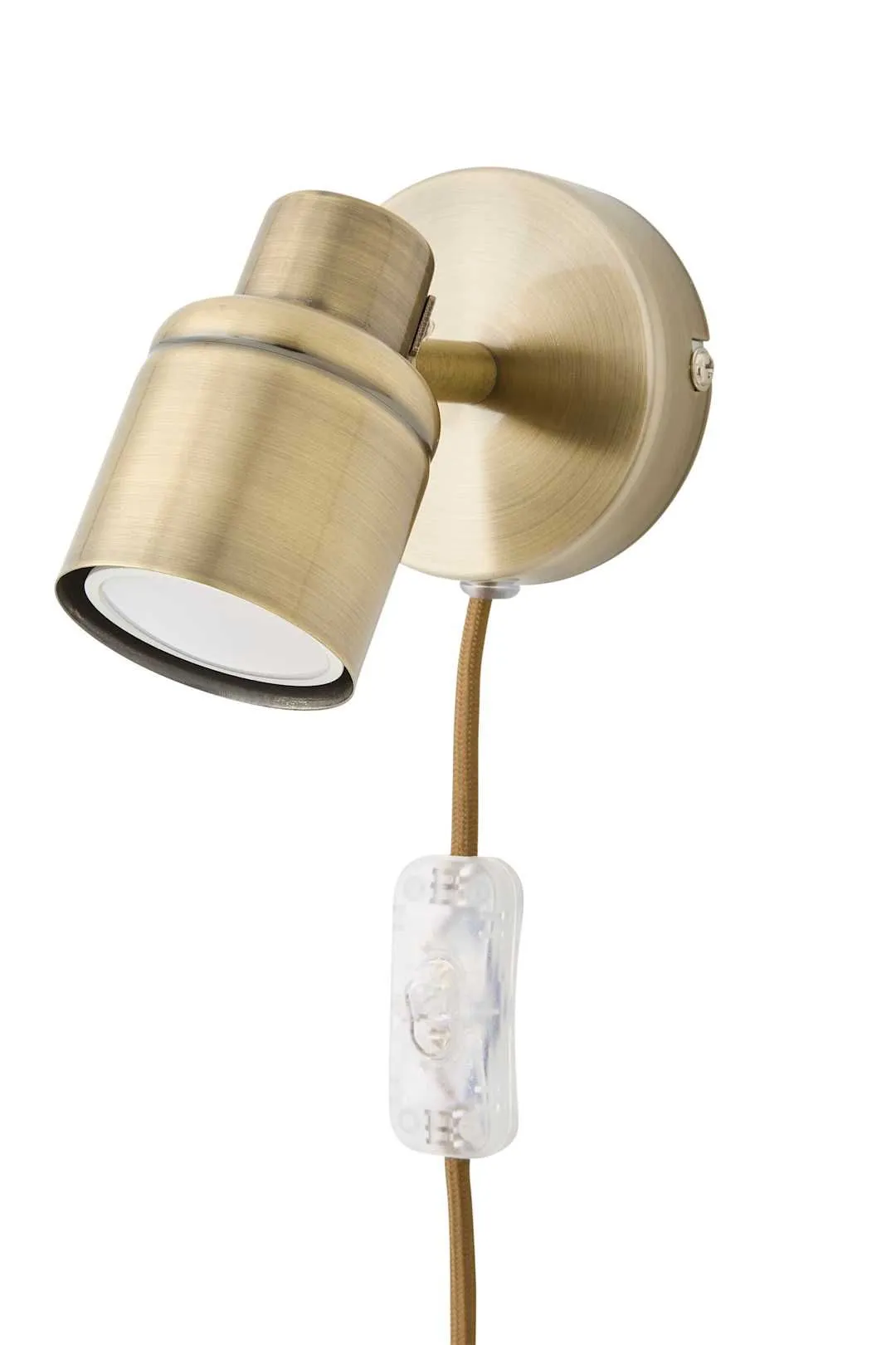 ValueLights Benton Single Adjustable Plug In Spotlight Wall Light with LED Bulb in Gold 6