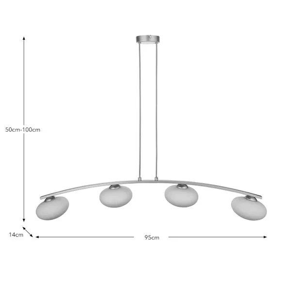Yonah 4 Light Adjustable Diner Ceiling Light 6