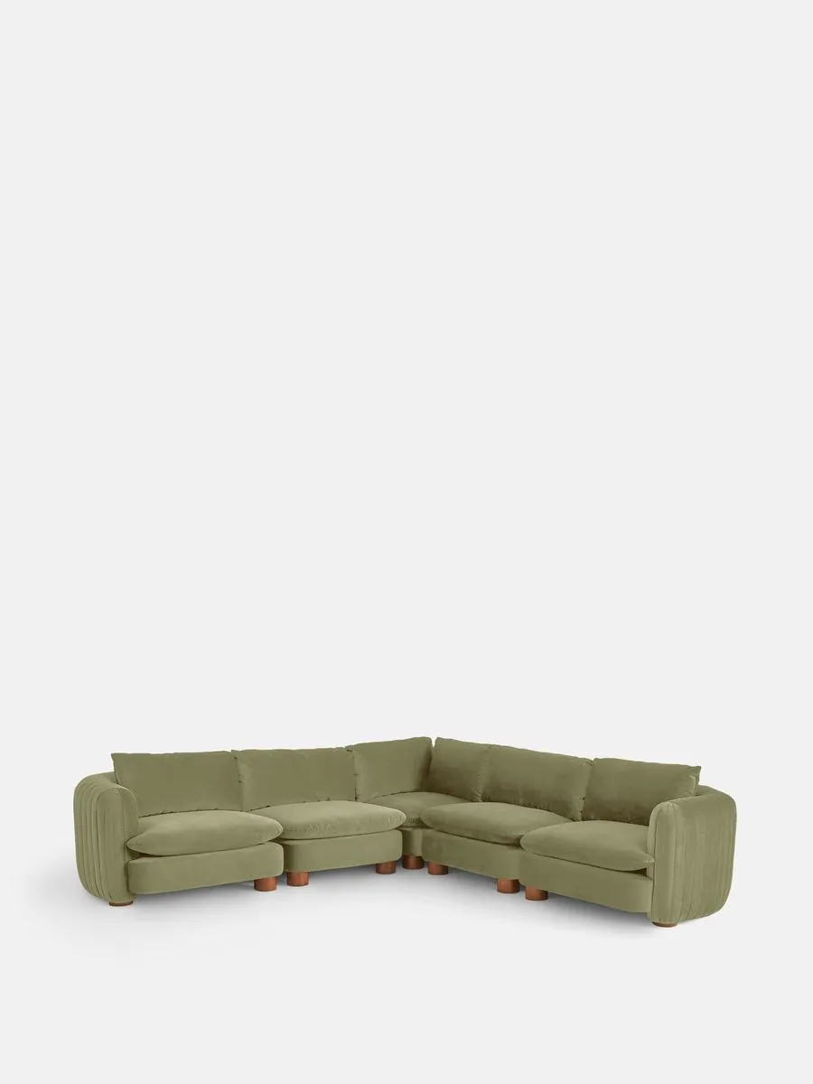 Vivienne Modular Corner Sofa, Velvet Lichen