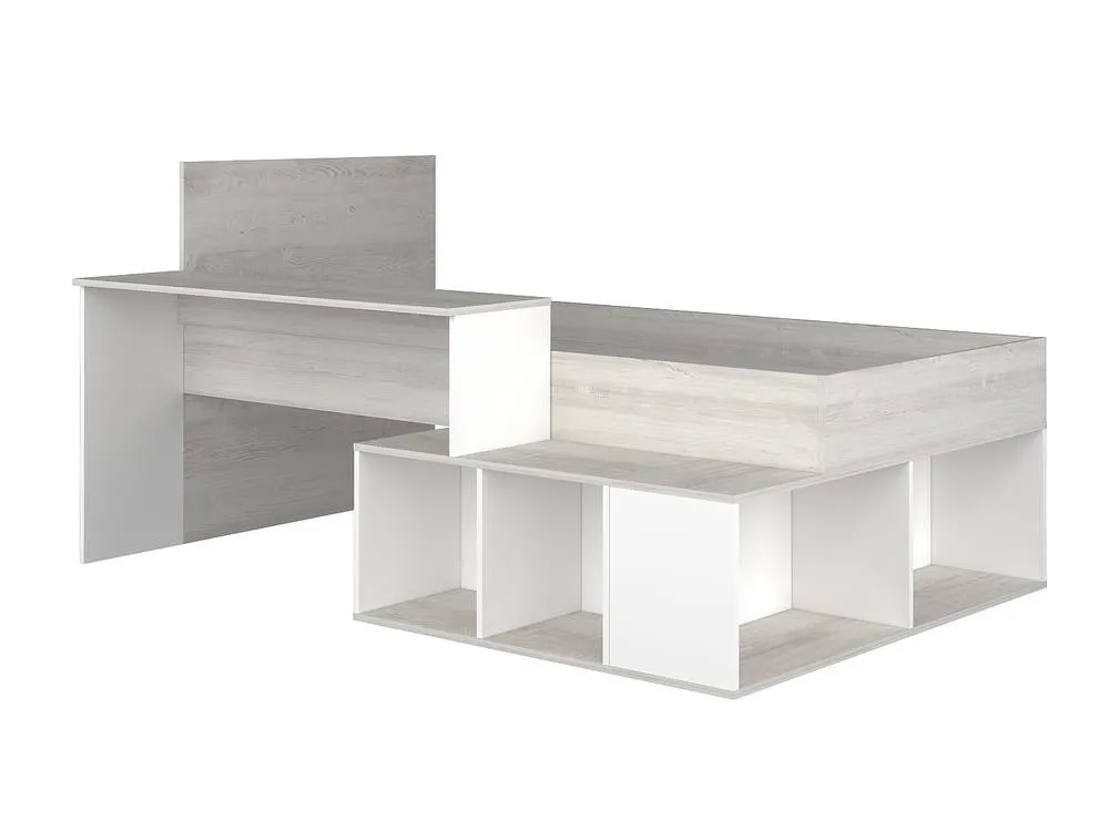 Vente-unique Combination Bed 90 X 200 Cm With Storage & Desk - Colours: Natural in Light Oak 5