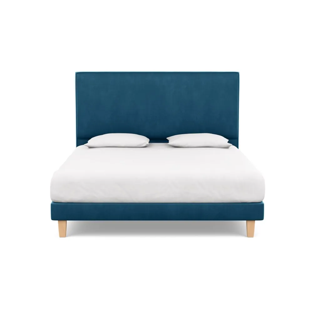 Heal's Heal's Shallow Divan Super King Varese Velvet Delft Light Solid Wood