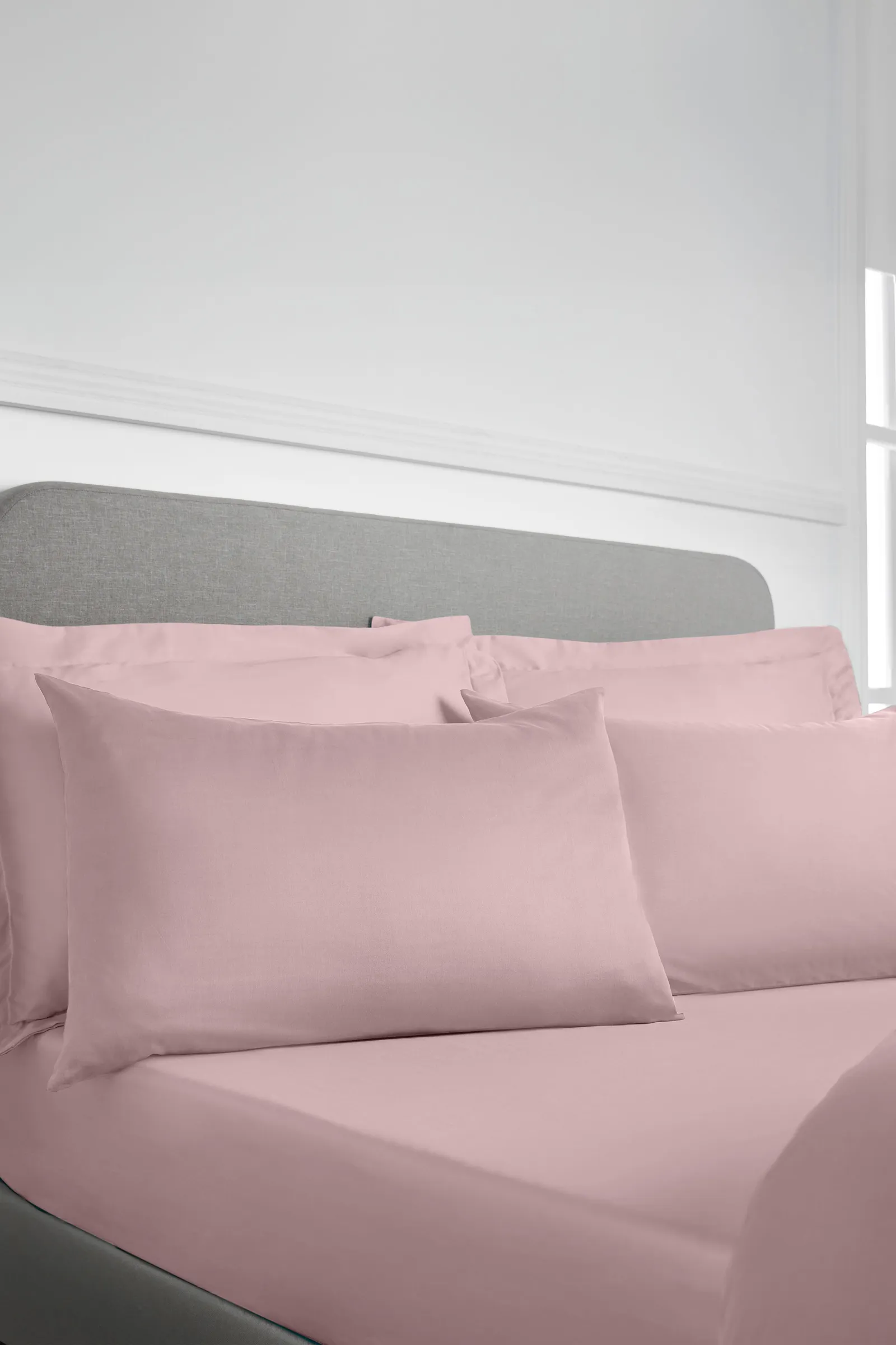 Bianca 400 Thread Count Cotton Sateen Standard Pillowcases in Pink 2