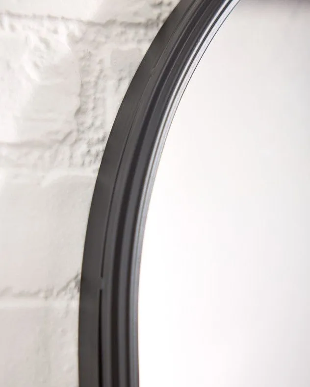 Dibor Large Black Arched Mirror Bathroom Wall Framed Mirror 80 x 60cm 4