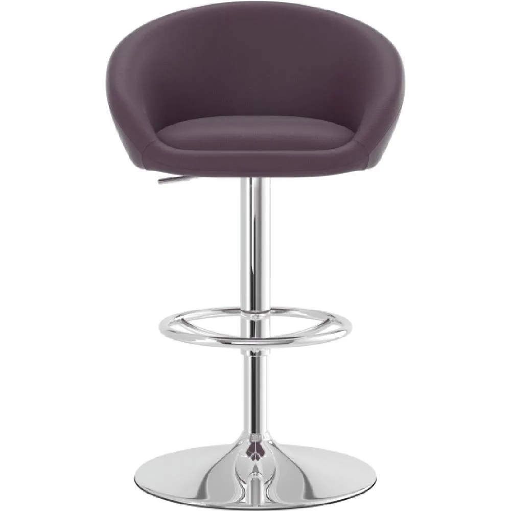 netfurniture Lombardy Kitchen Breakfast Bar Stool - Purple Seat Chrome Frame