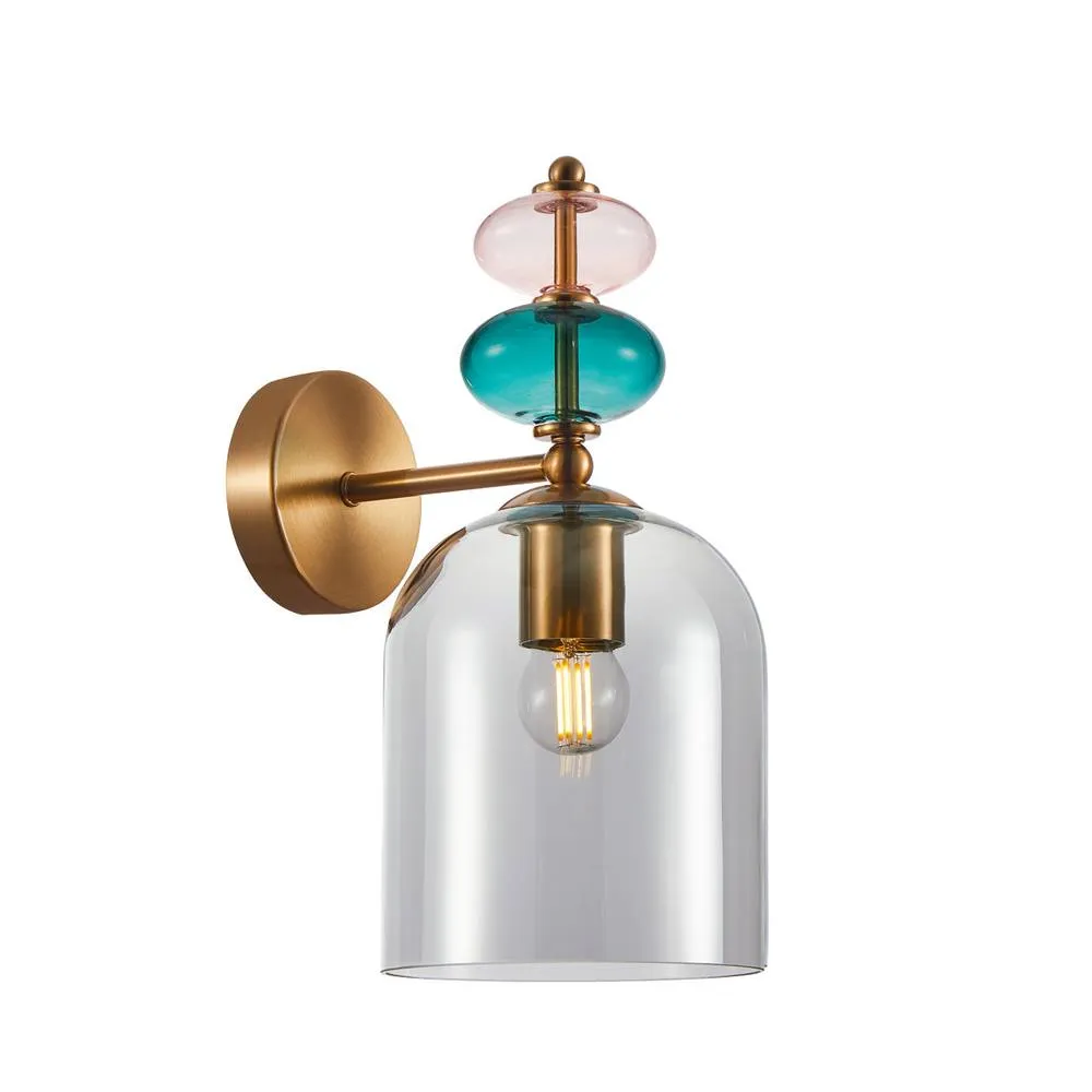Netlighting Busco Wall Lamp Gold with Smoked Shade