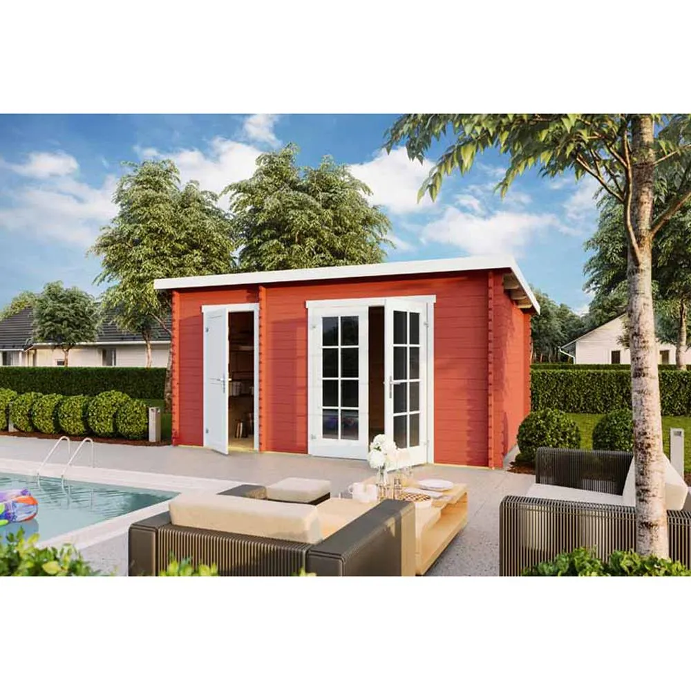 Lasita Maja Ltd Belmont 2-Log Cabin, Garden Room, Home Office - L465xW318.9xH222.3 cm in Light Brown 4