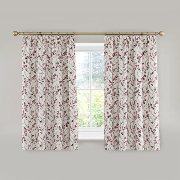 Shimla Embroidered Floral Pencil Pleat Curtains 5