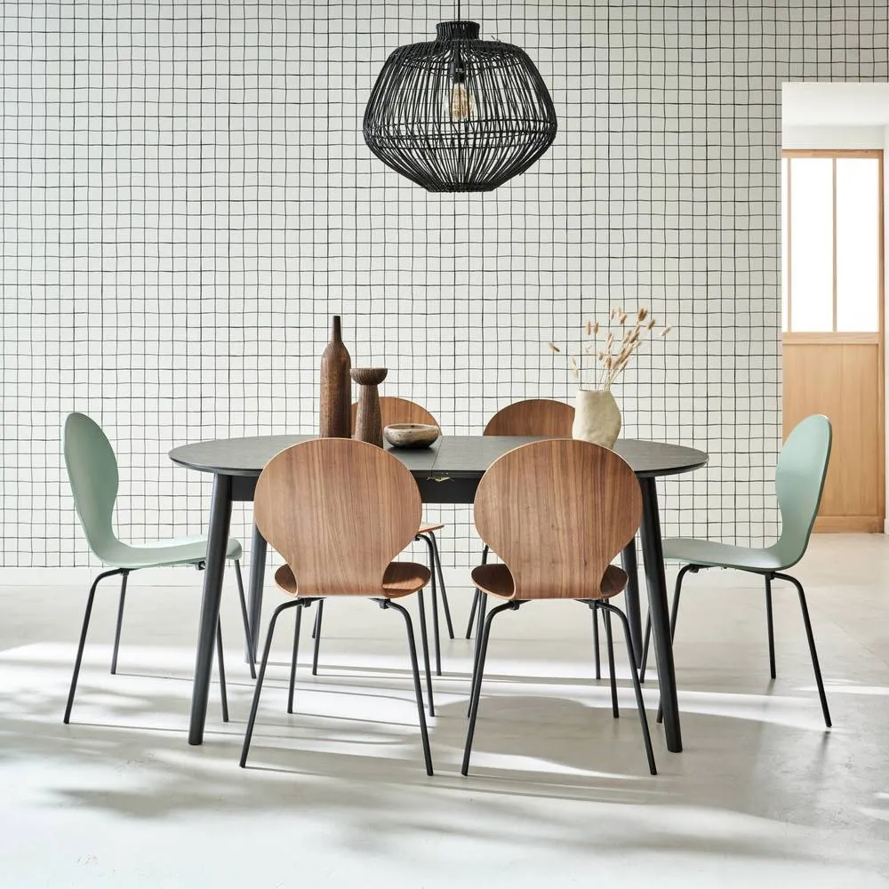 sweeek 6 to 8-seater extendable oval dining table in Black 4