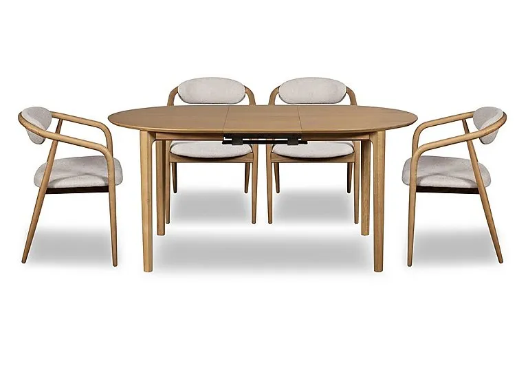 Winchester Oval Extending Dining Table with 4 Dining Arm Chairs