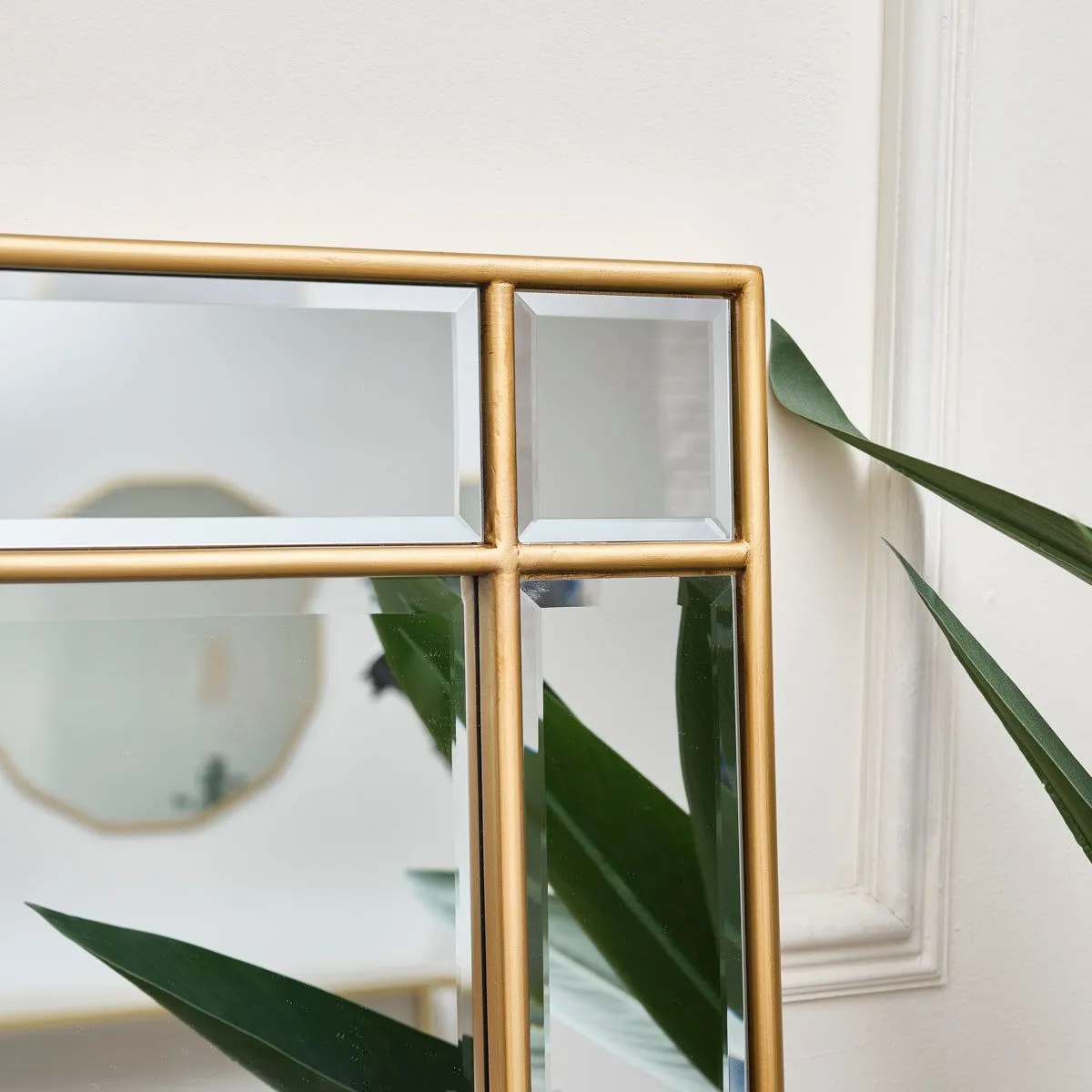 Melody Maison Gold Framed Art Deco Wall / Leaner Mirror 54cm X 142cm in Metallic Gold 6