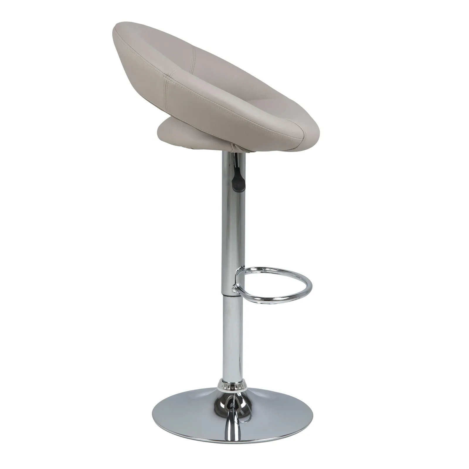 Furniture To Go Plump Light Grey Swivel Bar Stool with Open Back 3