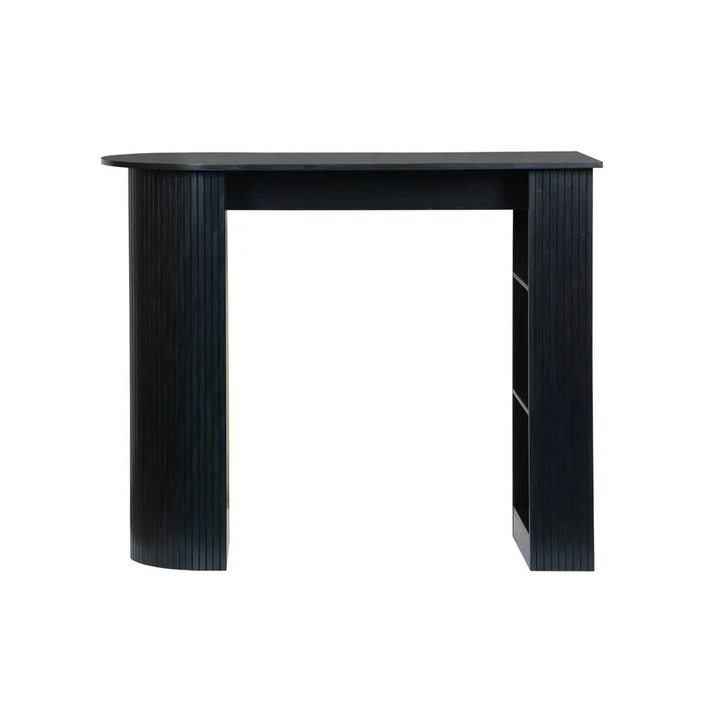 sweeek Bar table, high kitchen table with wooden decor & storage in Black 6