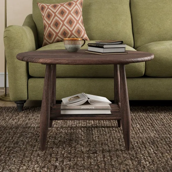 Haider Coffee Table with Shelf, Acacia Wood