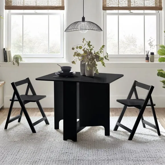 Gatan Gateleg Table With 2 Chairs 1