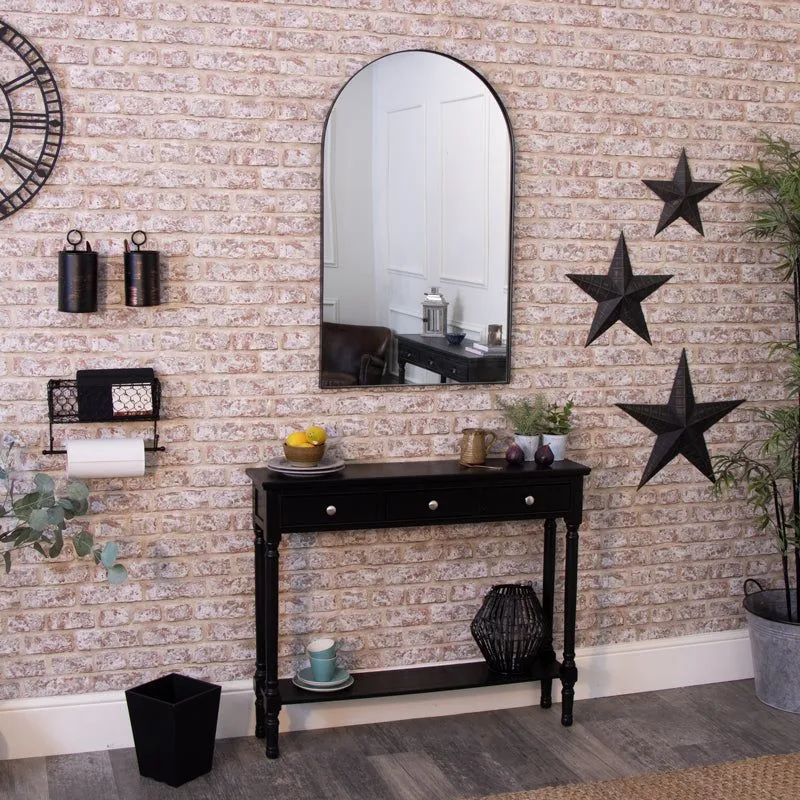 Melody Maison Large Framed Black Arched Mirror 100cm X 60cm 6