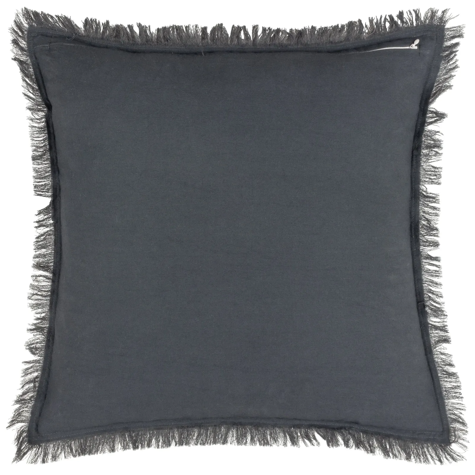 Yard Jaye 100% Cotton Velvet Fringed Cushion in Dark Blue 3