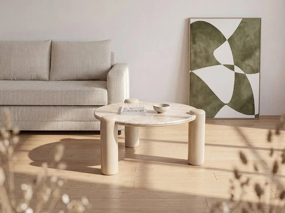 Vente-unique Marble & MDF Coffee Table - Beige - NARODI 3