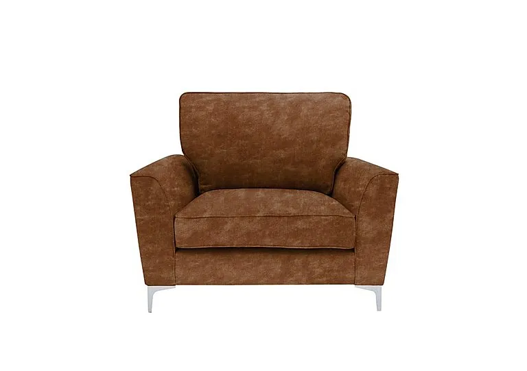 Legend Fabric Armchair with Chrome Feet - Sublime Rust