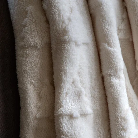 Luxurious Christmas Tree Embellished Sherpa Throw Blanket 2