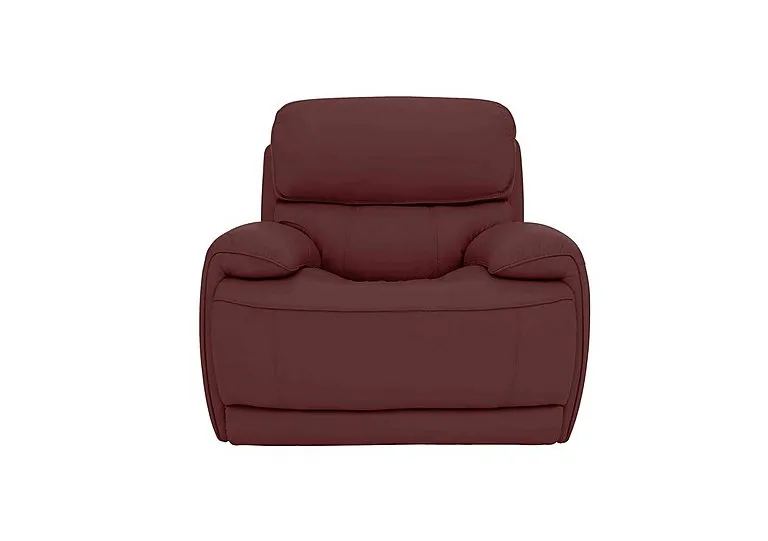 Rocco Leather Power Rocker Manual Recliner Armchair with Headrests - BV Deep Red