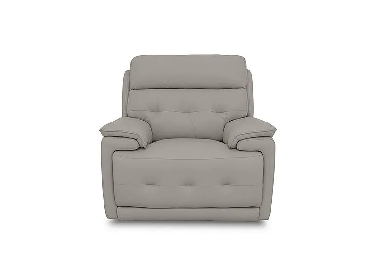 Brescia Leather Power Recliner Chair with Power Headrest - Silver Grey