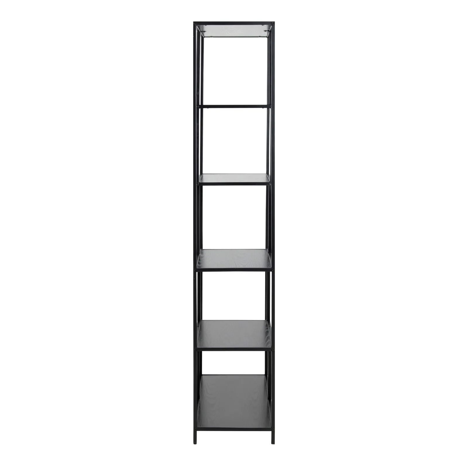 Furniture To Go Seaford Tall Black Metal Bookcase with 5 Black Shelves 3